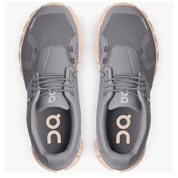 On Women's Cloud 5 Sneakers Grey/Pink Size 8 Shoes - Picture 6 of 10